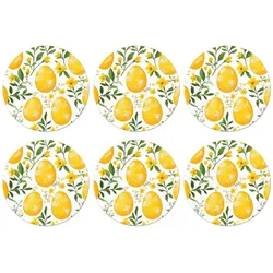 GLASUNTERSETZER Blumen - Ostereier - Gelb Tischset für Gläser 10x10 cm