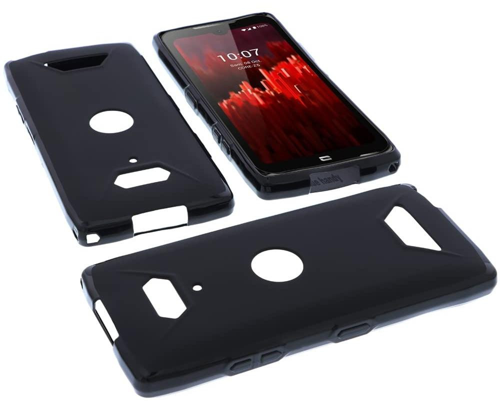 Merkloze beschermhoes voor CrossCall Core Z5 met rubberen TPU-bescherming, zwart