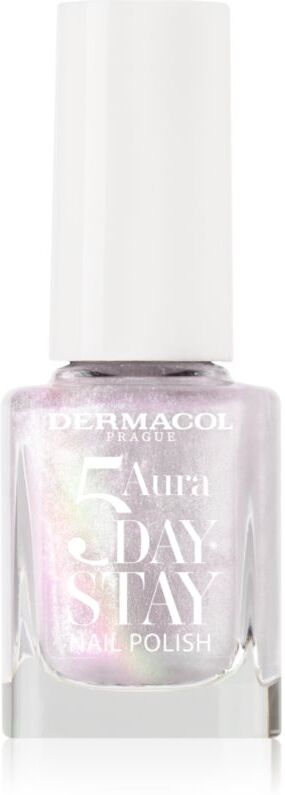 Dermacol 5 Day Stay Aura long-lasting nail polish with pearl shine shade 67 Cream Pearl 11 ml