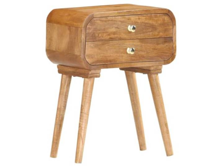 Todiikf Nachttisch Massivholz Mango Kommode mit 2 Schubladen 43x30x58 cm Rustikaler Nachtschrank fürs Schlafzimmer aus echtem Holz mit Wandkippschutz und viel Platz für persönliche Utensilien.