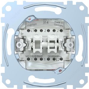 Merten Lichtschalter MEG3126-0000, Unterputz 2-fach, Doppel-Wechselschalter