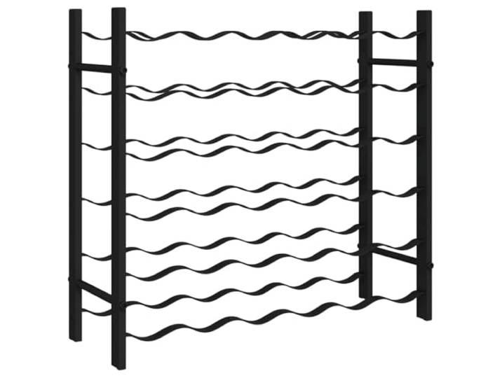 Weinflaschenständer für 36 Weinflaschen, Schwarz, Eisen, Weinregal Eisenkonstruktion, schwarz, stabil, Fassungsvermögen 36 Flaschen, Industrial Design