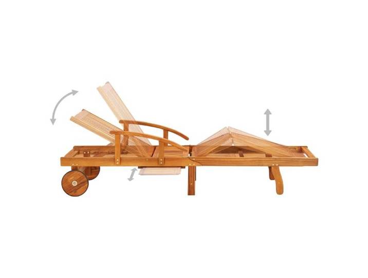 JLL*TOP - Chaise longue - Bain de soleil - avec coussin - Bois d'acacia solide LLL791
