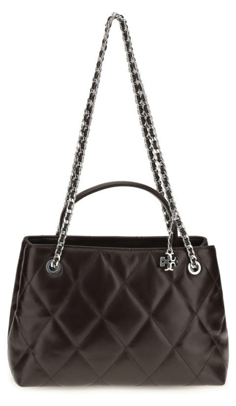 Tory Burch Schultertasche aus braunem Kalbsleder, Modell "Bos Taurus"