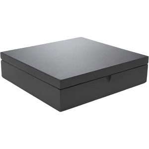 Bredemeijer Teebox 184008, für Teebeutel, schwarz, aus Bambus, mit Klappdeckel, 28,5 x 27,9 x 7,6 cm, 12 Fächer