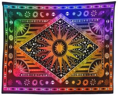 Uplifted Finds Indian Tarot Mandala Tapestry   Bohemian Divination Aesthetic Wall Hanging q4 230 X 180 Cm