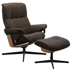 Stressless Sessel mit Hocker Mayfair Cross Leder Braun Batick Brown M (Medium)