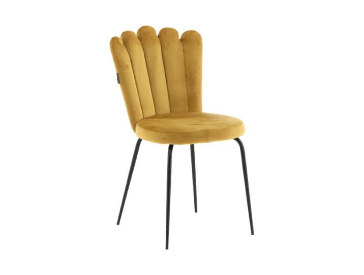 Design Esszimmerstuhl „Limhamn“ Samt Senfgelb VE DESIGN