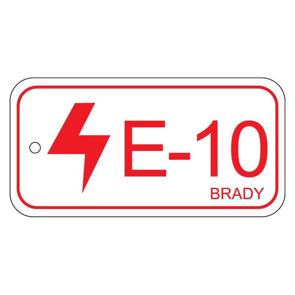 Brady B-7527, Polypropylen Schild, Energy Source Tag - Electrical/Elektrik, 75 x 38mm, Rot auf Wei (ENERGY TAG-E-10-75X38MM-PP/25)