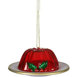 Christmas Decorations Christbaumschmuck Glas 8,7cm Wackelpudding Figur zum Aufhängen - Weihnachtsbaum Anhänger Weihnachten Weihnachtsbaumschmuck mundgeblasen Süßspeise Rot