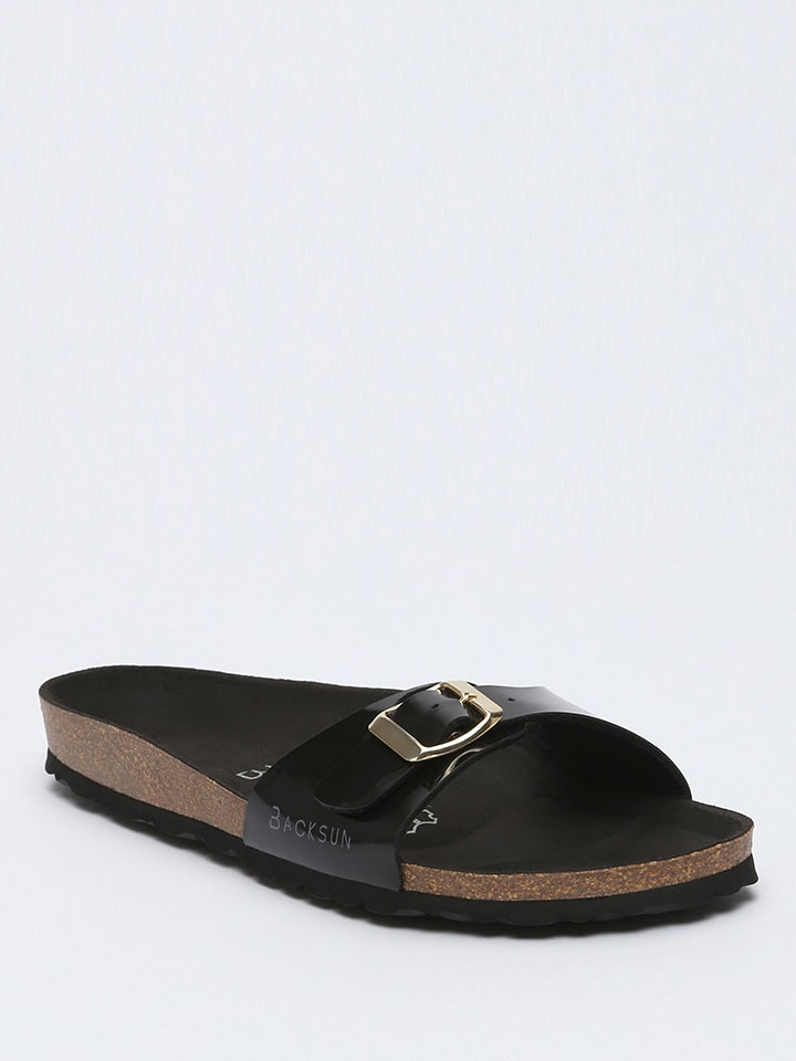 BACKSUN Pantoletten in Schwarz - 38