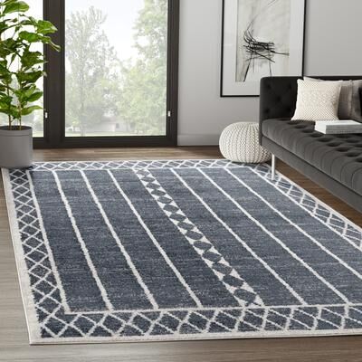Abani Rugs Nuevo NUE110A Tribal Grey Charcoal Area Rug