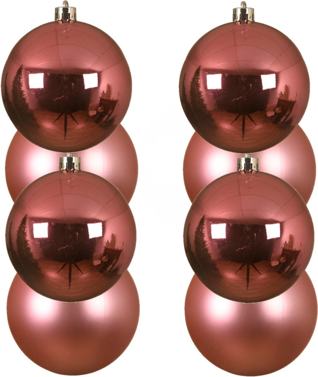 Decoris Kerstballen Lippenstift Roze - 12 stuks - Kunststof