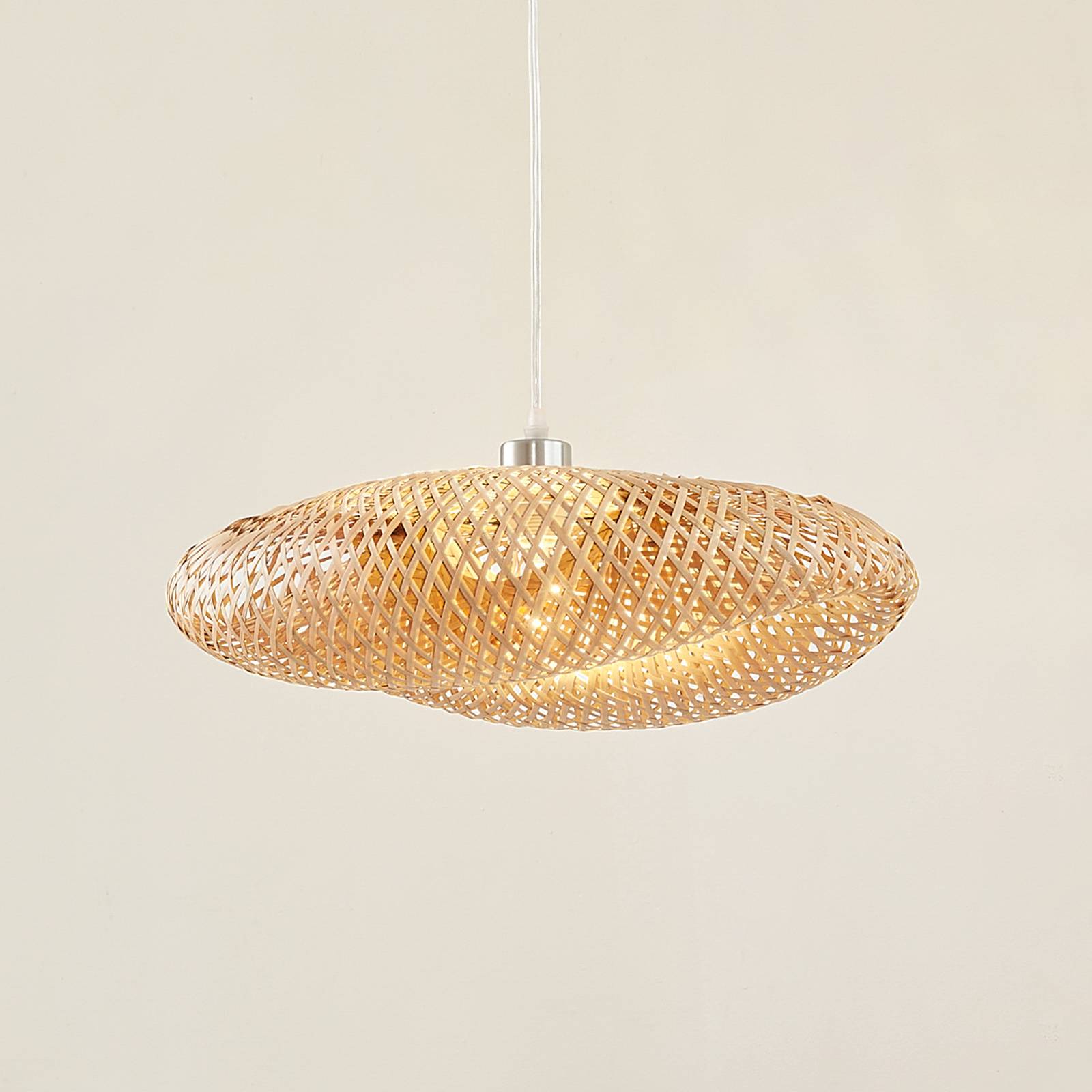 Pendant Light Eleane Lindby, dimmable, Light wood, Living / Dining Room, Wood, Country House / Rustic, Ceiling Light