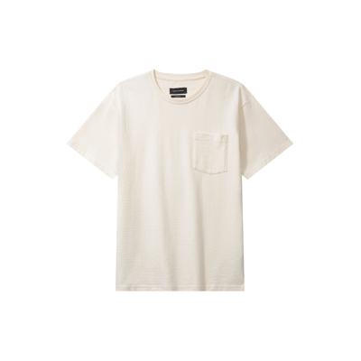 T-Shirt CLEAN CUT COPENHAGEN "Clean Cut Copenhagen Calton Structured Tee", Herren, Gr. S, beige (ecru), 100% Baumwolle, unifarben, normal, Rundhals, Shirts T-Shirt