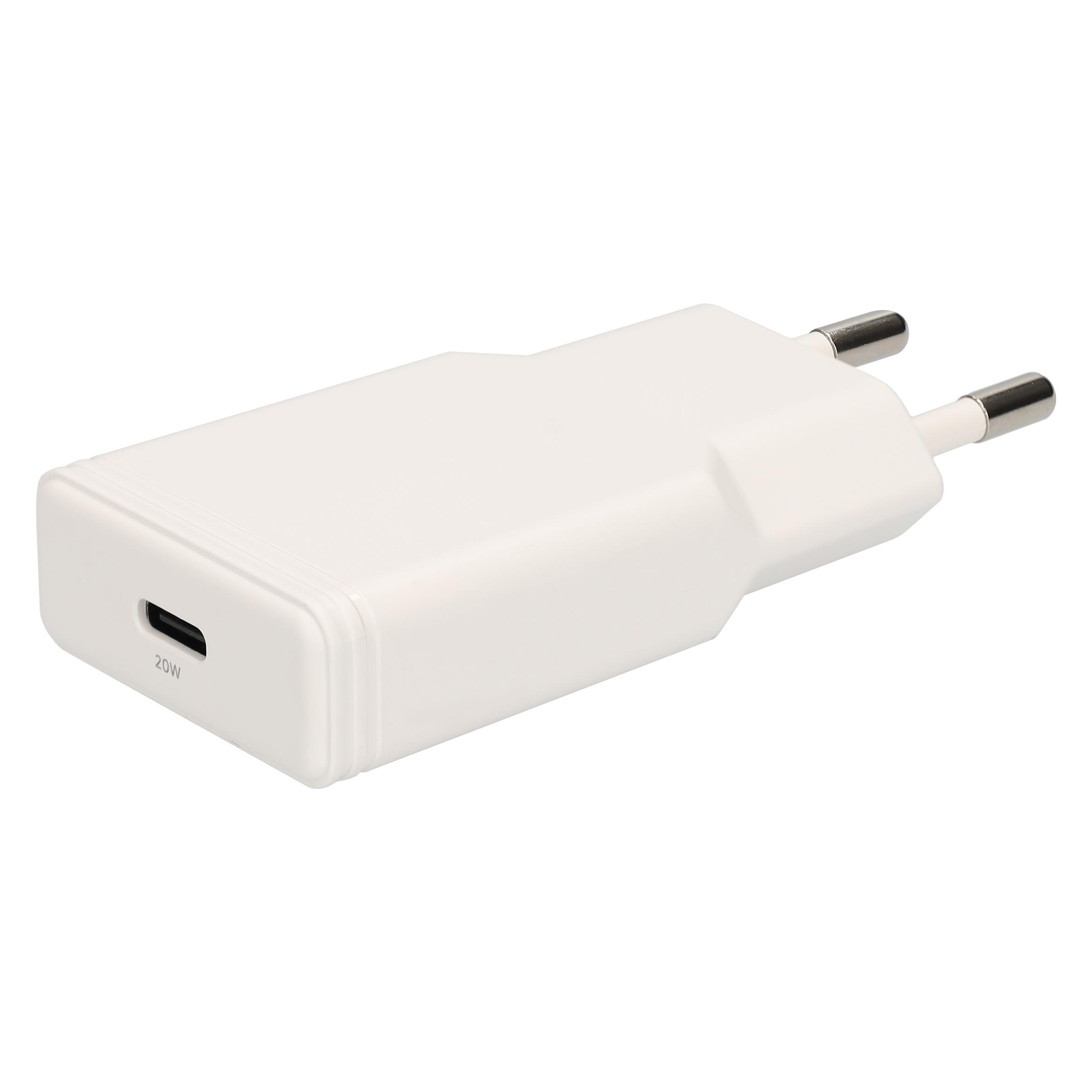 Mobiparts GaN Wall Charger USB-C 20W Flat White (with PD) (20 W, 1 Port) (MP-128868)