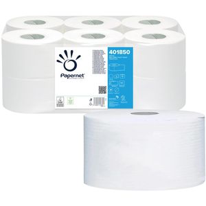 Papernet Toilettenpapier 401850, 2-lagig, Mini Jumbo, Tissue, 557 Blatt, 12 Rollen