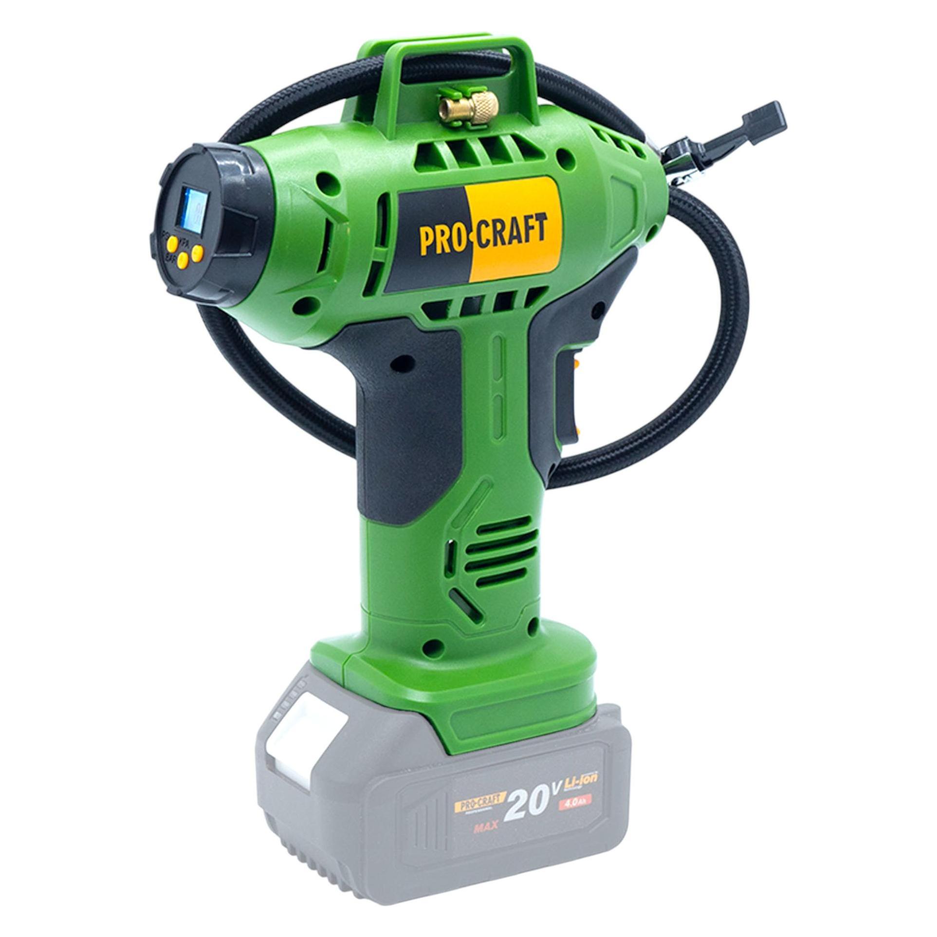 Procraft LK20 Akku Kompressor 20 V 11 bar Solo - ohne Akku, ohne Ladegerät (11 Bar) (LK20)