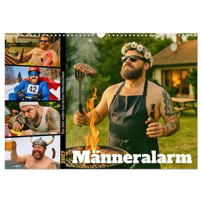 Männeralarm - Ein Jahr voller herrlicher Männlichkeit (Wandkalender 2027 DIN A3 quer), CALVENDO Monatskalender