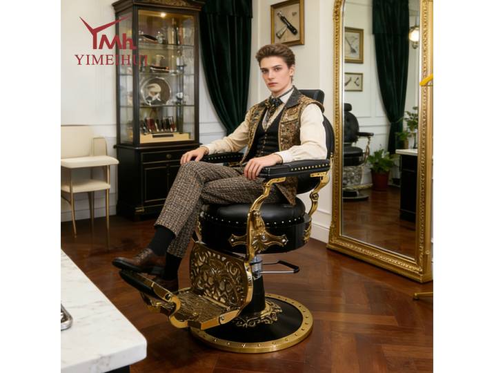 Chaises de barbier vintage rétro, mobilier de luxe moderne, équipement de salon de coiffure, chaise de coiffure professionnelle pour salon de barbier