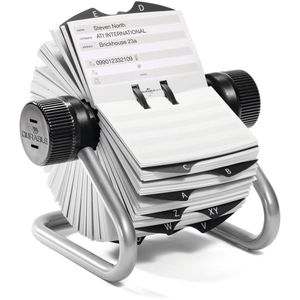 Durable Rollkartei 248223, Telindex, mit 500 bedruckten Karten, silber