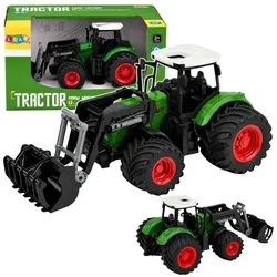 Landwirtschaftlicher Traktor mit Frontlader, Gummireifen, Grün, Maßstab 1:24