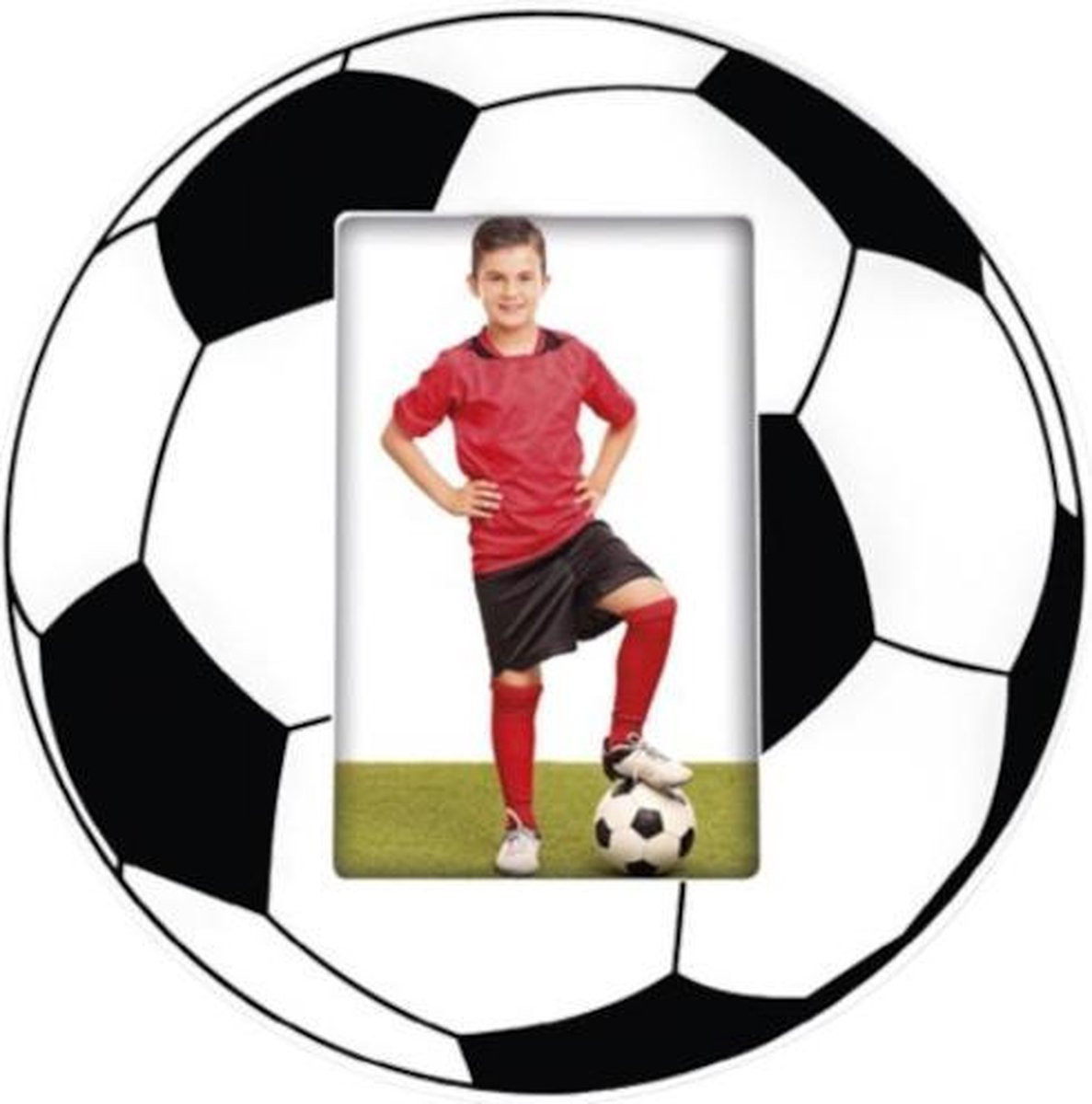 ZEP Houten fotolijst Voetbal zwart/wit verticaal voor foto formaat 10x15 cm - PW3064V
