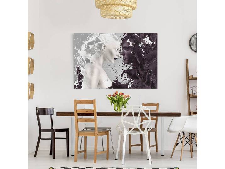 Impression sur toile Milk & Coffee I Lin Noir 120cm