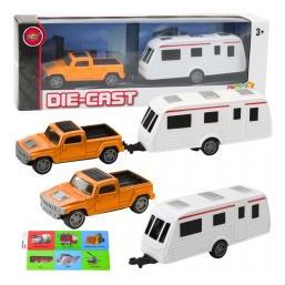 Lean Toys Lean Metall-Autobausatz Mit Camper-Anhänger Orange (66583868)