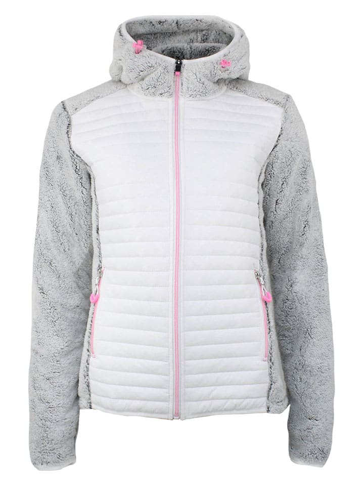 Peak Mountain Fleecejacke "Astone" in Grau/ Weiß - S
