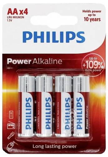Philips Power LR6 Mignon (AA)-Batterie Alkali-Mangan 1.5V 4St.