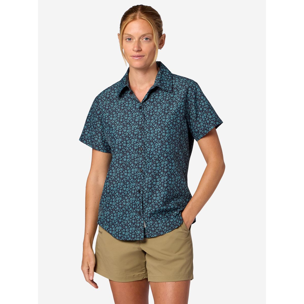 Marmot Wm's Airexchange UPF 40 Novelty Short Sleeve Shirt blackened gardener art (42524) S M16480-42524-S