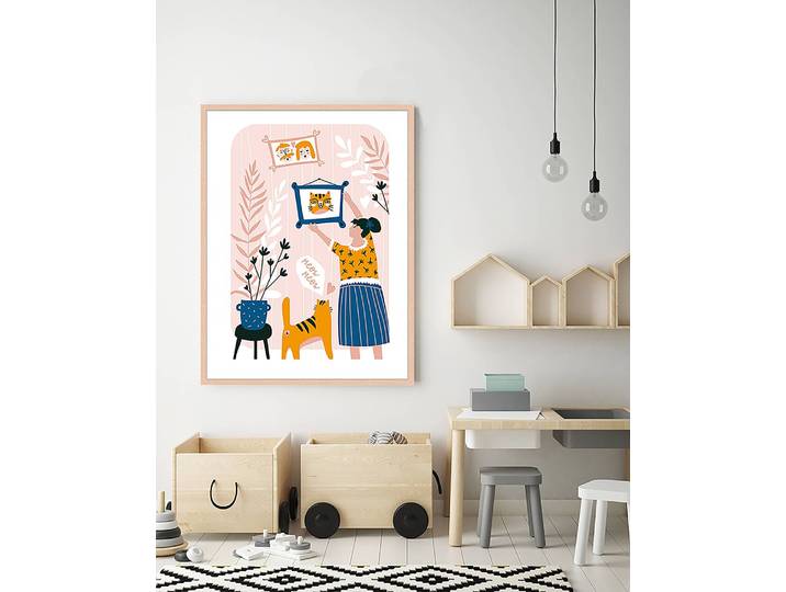 Bild Cute Family 63 x 83cm Multicolor
