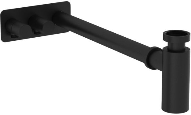 Vitra Plural Design-Siphon-Set A4515636 schwarz matt, mit Eckventilen links