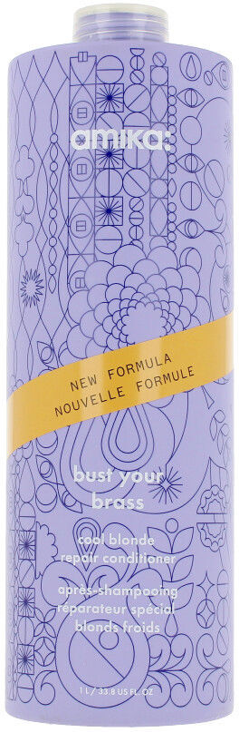 Amika Après-shampoing réparateur Bust Your Brass pour cheveux blonds 1000 ml