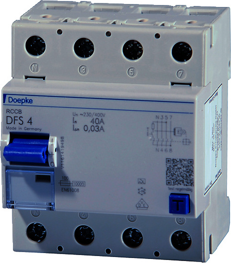 Doepke 09174901 DFS4 125-4/0,03-A 4polig 125/0,03A FI-Schutzschalter