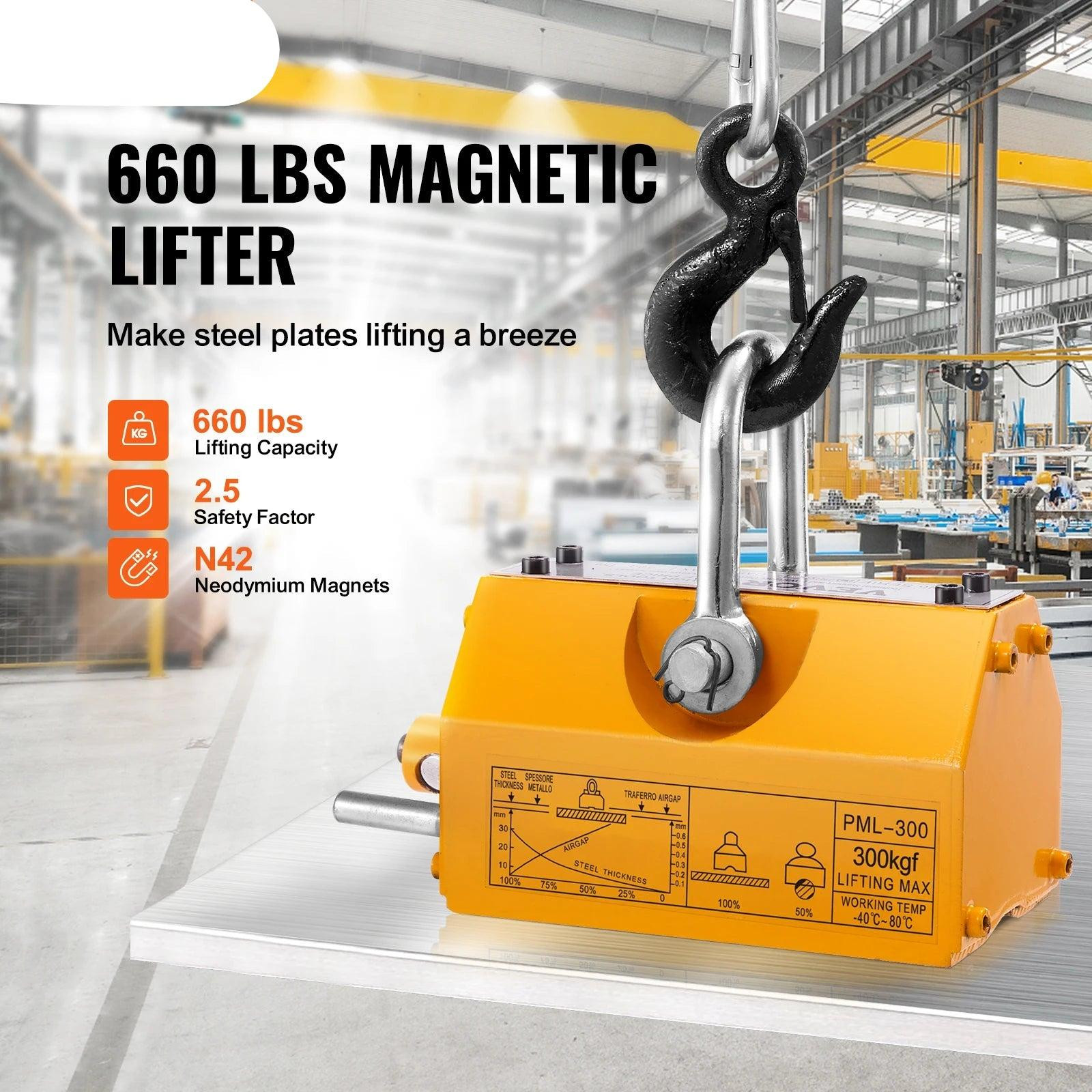 Selius Magnetische Lifter Hefgereedschap met Lier - 100 kg - Permanente Magnetische Lifter