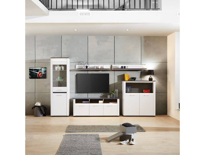 TV-Lowboard - Breite 156 cm Spanplatte, foliert Weiß 156 x 62 x 41cm