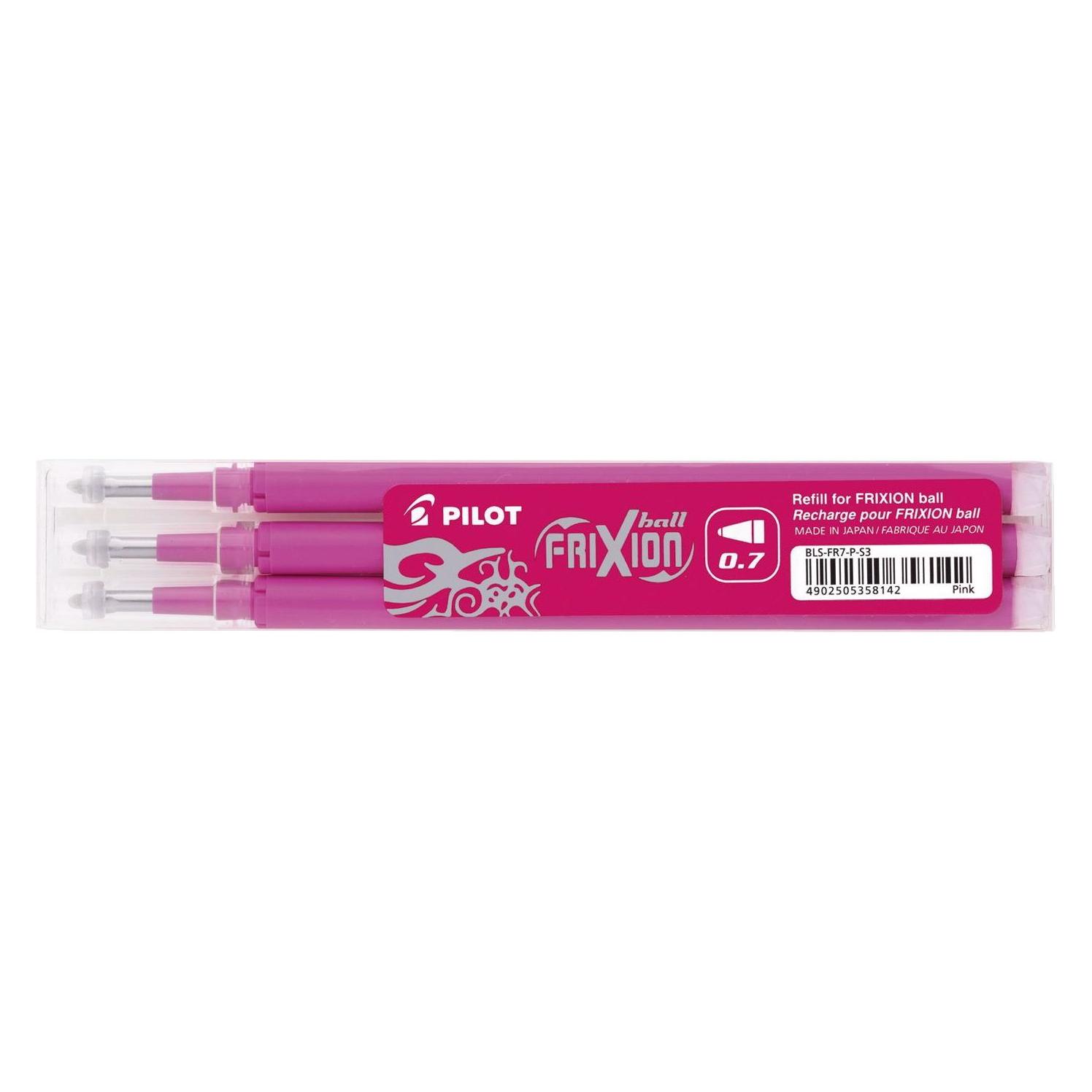Pilot FriXion Refill Set à 3 (Pink, 0.70 mm, 3 Stk.) (BLS-FR7-P-S3)
