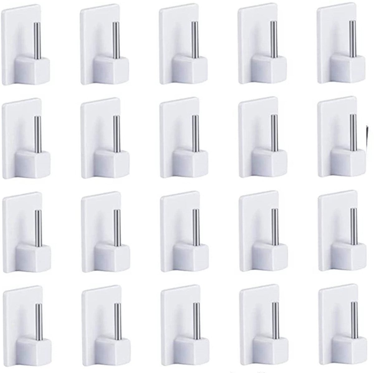 EGoods Set van 20 witte zelfklevende haken voor gordijnroedes, vitragestangen en gordijnhouders