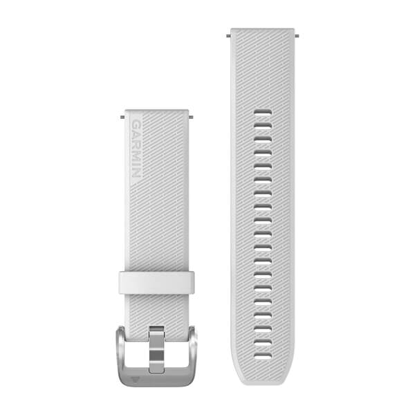 Garmin Schnellwechsel-Armbänder (20 mm) Weiß mit silber polierten Teilen