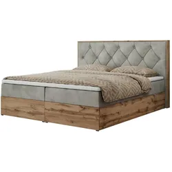Boxbett mit Bettkasten  ¦ grau ¦ Maße (cm): B: 188 H: 115
