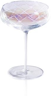 Zodax Audrey 4-Piece Set Hand Etched Coupe Glasses