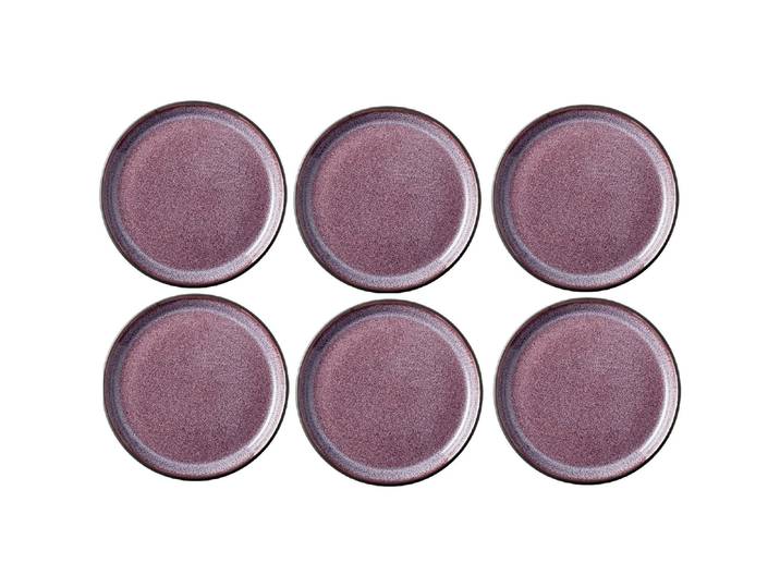 Teller-Set BITZ Schwarz/Lila Steinzeug D 17 cm 6 Stk - Teller-Set