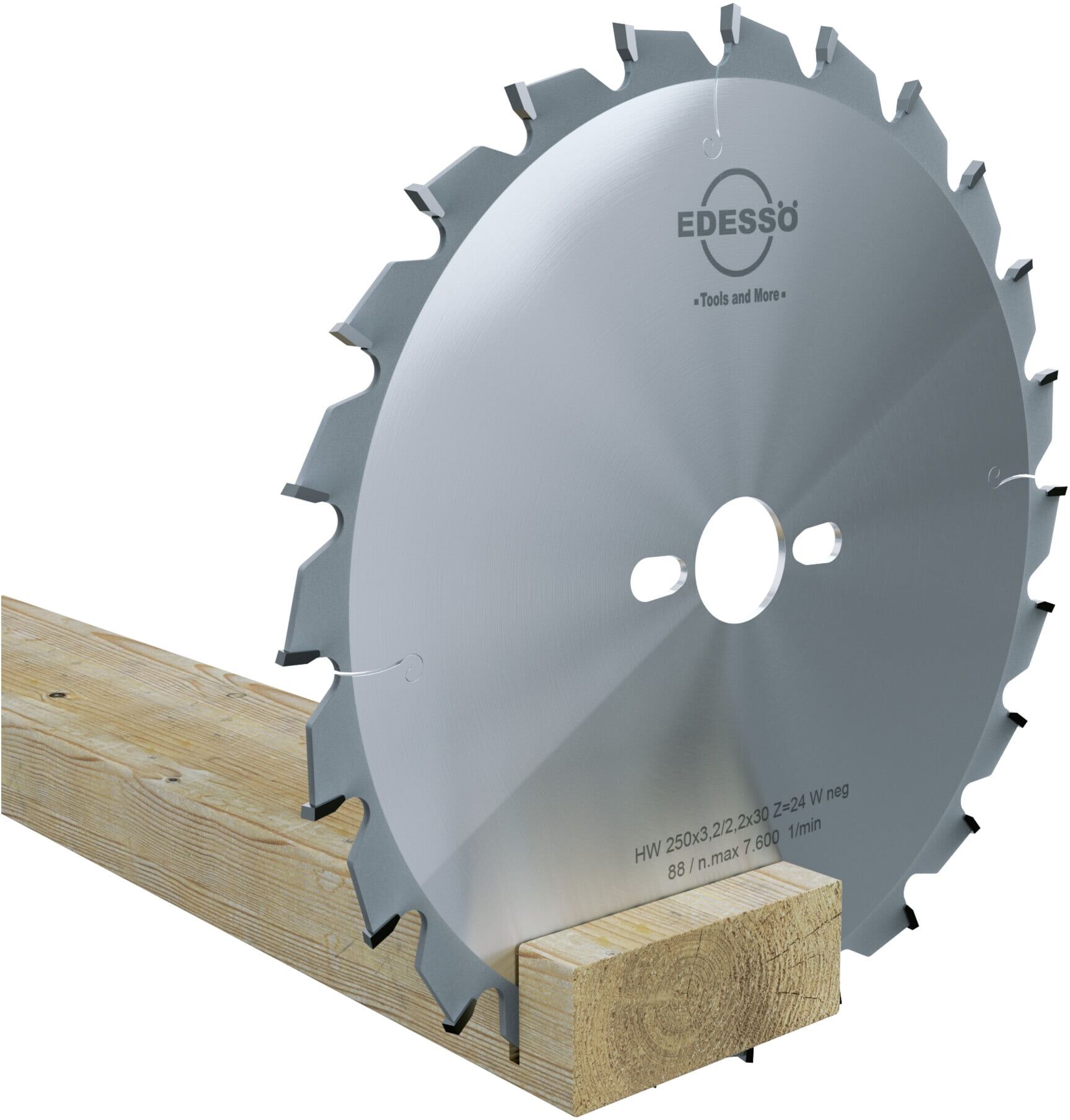 EDESSÖ Kreissägeblatt Präzision Fertigschnitte Wechselzahn negativer Spanwinkel Wenigzahn, HW 250x3,2/2,2x30 Z=24 W neg (45325030)