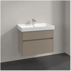 Villeroy und Boch Collaro Waschtischunterschrank C010B0VM 75,4x54,6x44,4cm, Waschbecken mittig, LED-Beleuchtung, taupe
