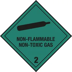 Gefahrzettel Kl. 2.2 Non-Flammable-Non-Toxic-Gas, 100x100mm
