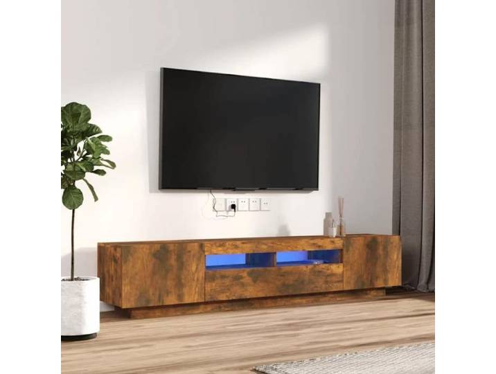 Ensemble de Meubles TV avec Lumières LED 2 pcs Centres de Divertissement Armoires Multimédia Meubles de Salle de 3120170