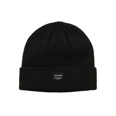 Strickmütze JACK & JONES "JACDNA BEANIE NOOS", Herren, schwarz, Strick, Kunstfaser, unifarben, Mützen Strickmütze, Kunstfaser, Rippenstrick