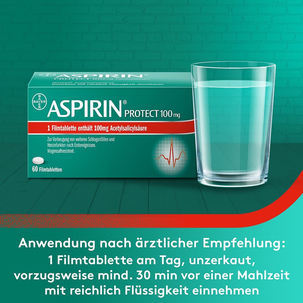 Aspirin® Protect Filmtabletten zur Vorbeugung von weiteren Schlaganfällen und Herzinfarkten nach Erstereignissen 60 St 60 St Filmtabletten